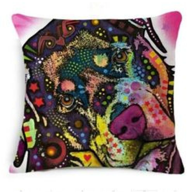 Cartoon Cotton linen Cute Dog Pillow Cheap Cushion Cover,Fabric Painting Designs Cushion Cover/