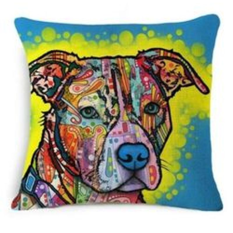 Cartoon Cotton linen Cute Dog Pillow Cheap Cushion Cover,Fabric Painting Designs Cushion Cover/
