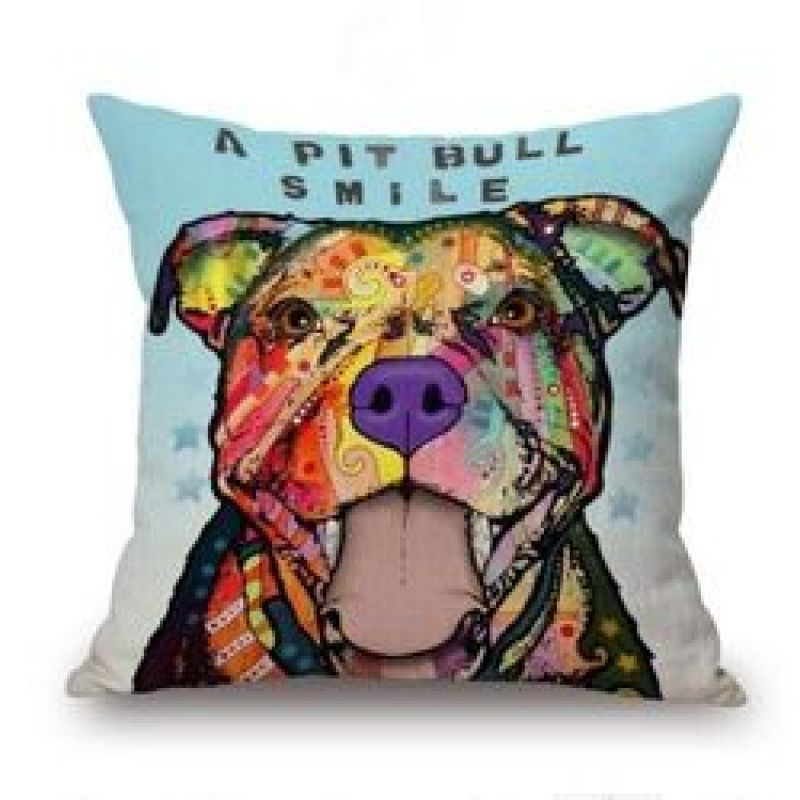 Cartoon Cotton linen Cute Dog Pillow Cheap Cushion Cover,Fabric Painting Designs Cushion Cover/