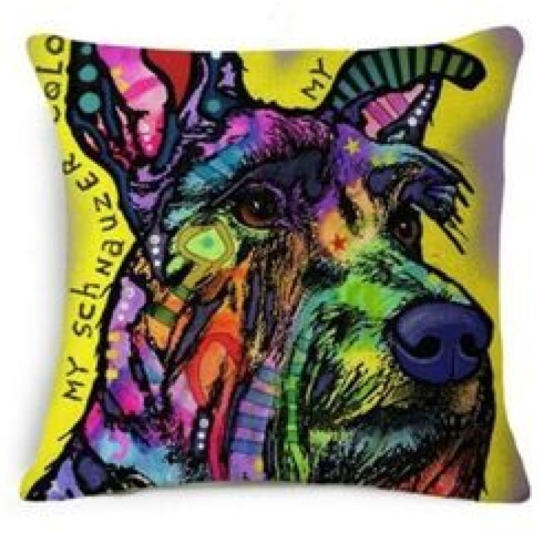 Cartoon Cotton linen Cute Dog Pillow Cheap Cushion Cover,Fabric Painting Designs Cushion Cover/