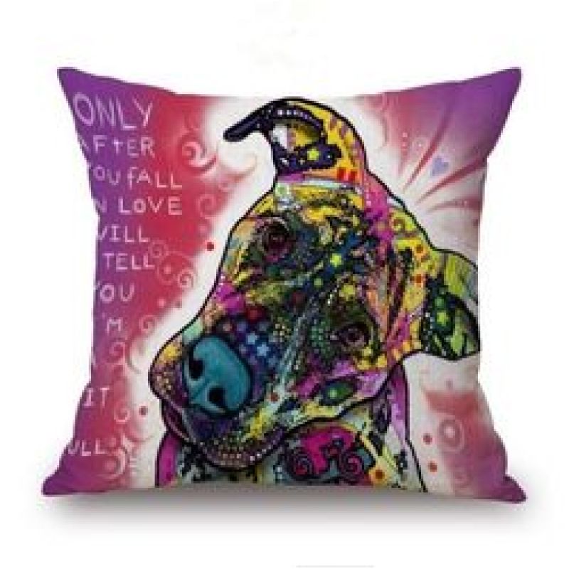 Cartoon Cotton linen Cute Dog Pillow Cheap Cushion Cover,Fabric Painting Designs Cushion Cover/