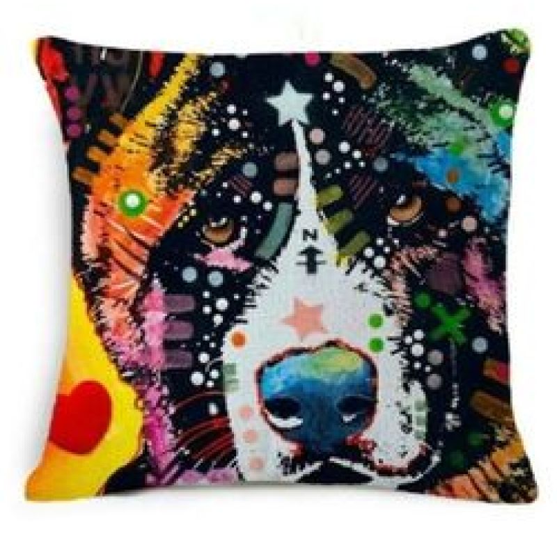 Cartoon Cotton linen Cute Dog Pillow Cheap Cushion Cover,Fabric Painting Designs Cushion Cover/