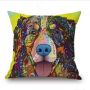 Cartoon Cotton linen Cute Dog Pillow Cheap Cushion Cover,Fabric Painting Designs Cushion Cover/