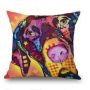 Cartoon Cotton linen Cute Dog Pillow Cheap Cushion Cover,Fabric Painting Designs Cushion Cover/