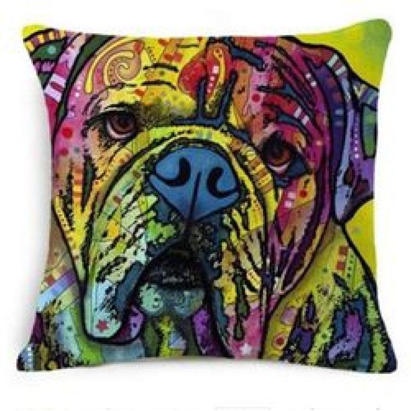Cartoon Cotton linen Cute Dog Pillow Cheap Cushion Cover,Fabric Painting Designs Cushion Cover/
