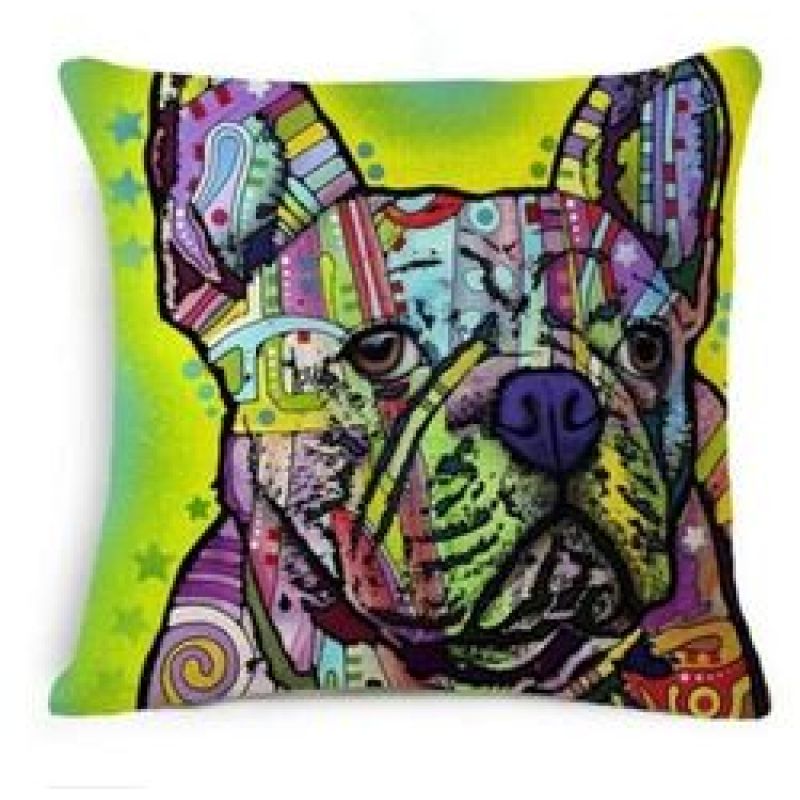 Cartoon Cotton linen Cute Dog Pillow Cheap Cushion Cover,Fabric Painting Designs Cushion Cover/