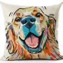 Cartoon Cotton linen Cute Dog Pillow Cheap Cushion Cover,Fabric Painting Designs Cushion Cover/