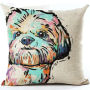 Cartoon Cotton linen Cute Dog Pillow Cheap Cushion Cover,Fabric Painting Designs Cushion Cover/