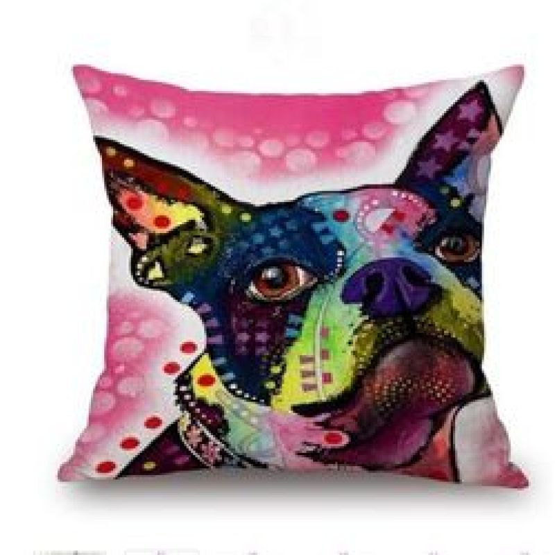 Cartoon Cotton linen Cute Dog Pillow Cheap Cushion Cover,Fabric Painting Designs Cushion Cover/