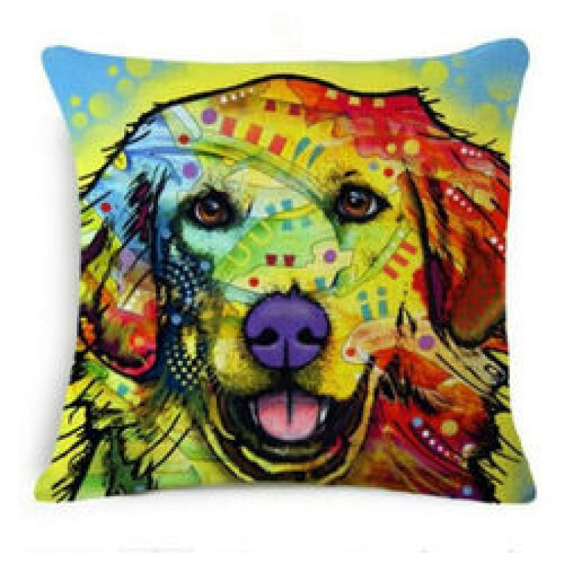 Cartoon Cotton linen Cute Dog Pillow Cheap Cushion Cover,Fabric Painting Designs Cushion Cover/