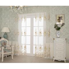 Shaoxing Textile Sheer Curtain Fabric,Luxury European Style White Embroidery Curtain Sheer Fabric Window Curtain#