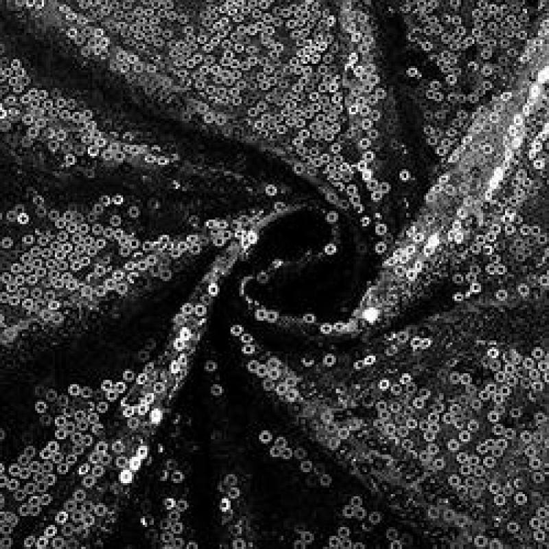 Wholesale Black Sequins Glitter Sparkly Iridescent Shimmer Decorative Rectangle Tablecloth For Wedding Party