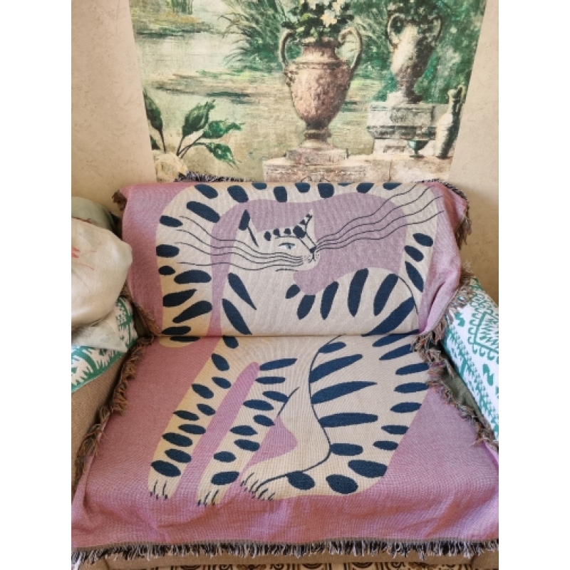 Cats Bohemia Throw Blanket Sofa Covers Tassel Dust Cover Air Conditioning Blankets for Bed Bedroom Decor/