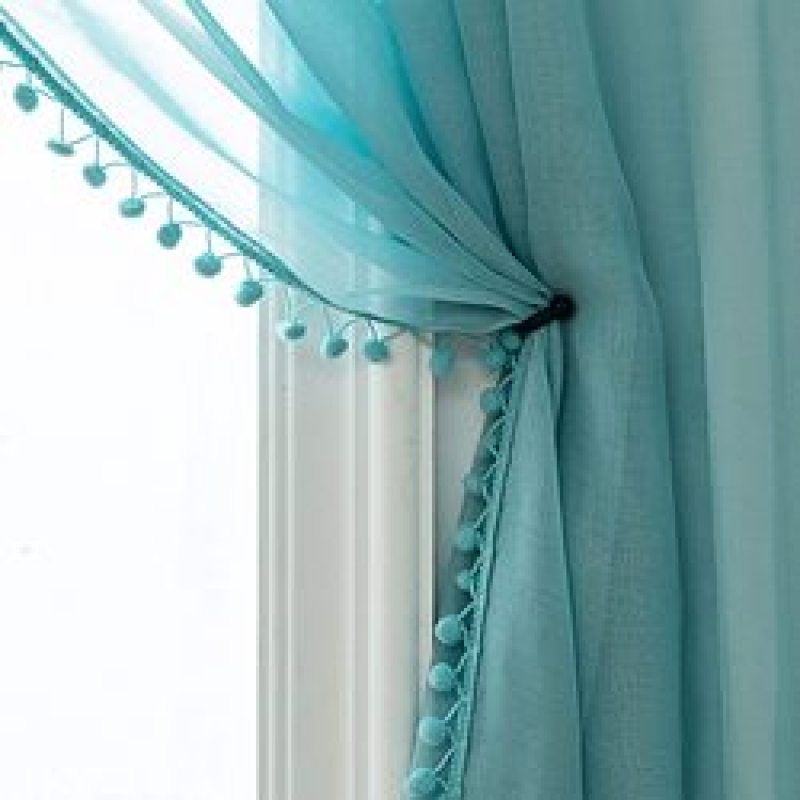 Solid color Curtains and Tulle Sheer Window Curtain for Bedroom, Modern Living Room Curtain#