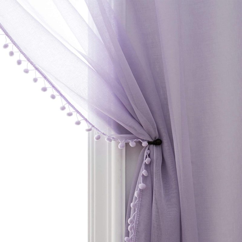 Solid color Curtains and Tulle Sheer Window Curtain for Bedroom, Modern Living Room Curtain#