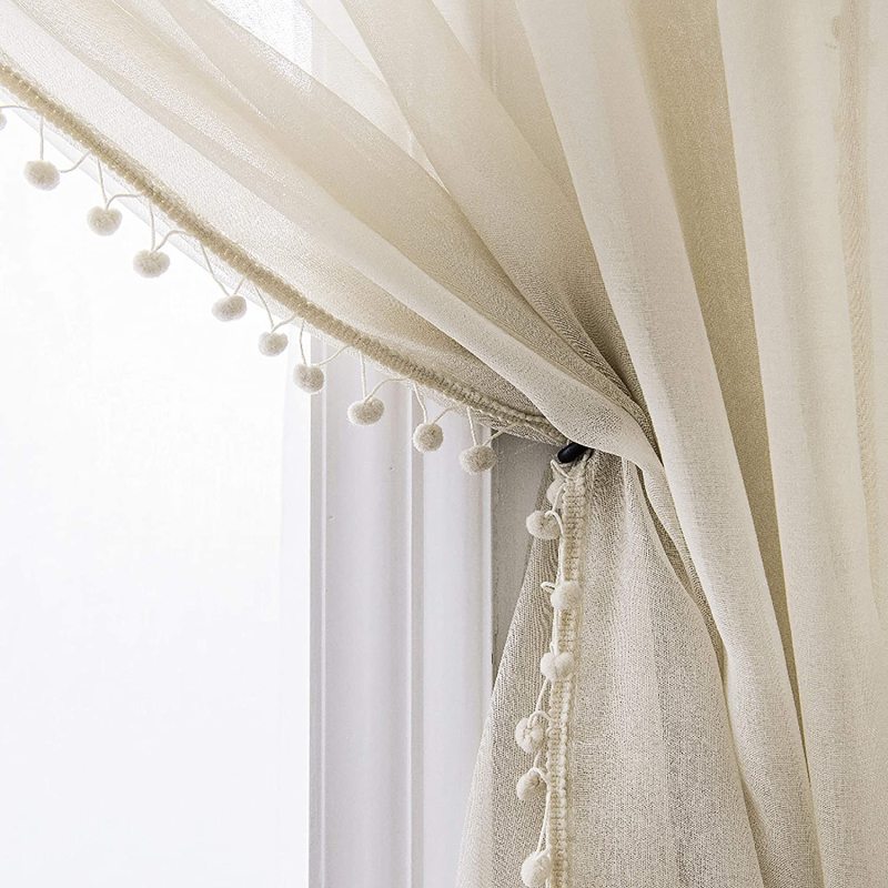 Solid color Curtains and Tulle Sheer Window Curtain for Bedroom, Modern Living Room Curtain#