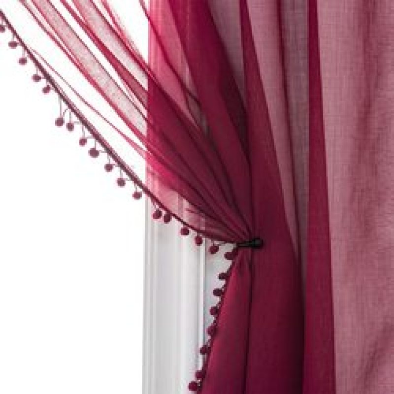 Solid color Curtains and Tulle Sheer Window Curtain for Bedroom, Modern Living Room Curtain#