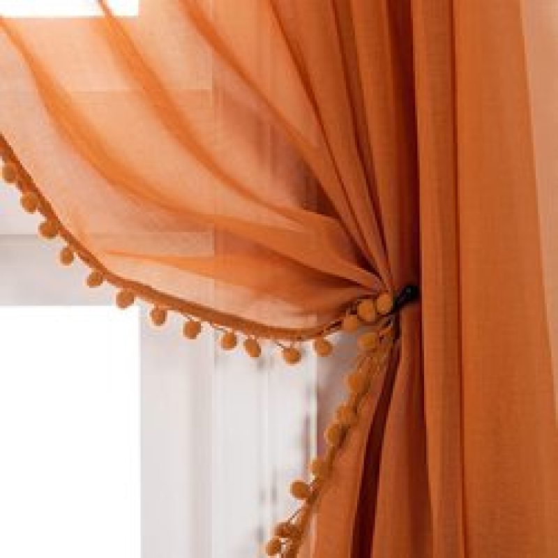 Solid color Curtains and Tulle Sheer Window Curtain for Bedroom, Modern Living Room Curtain#