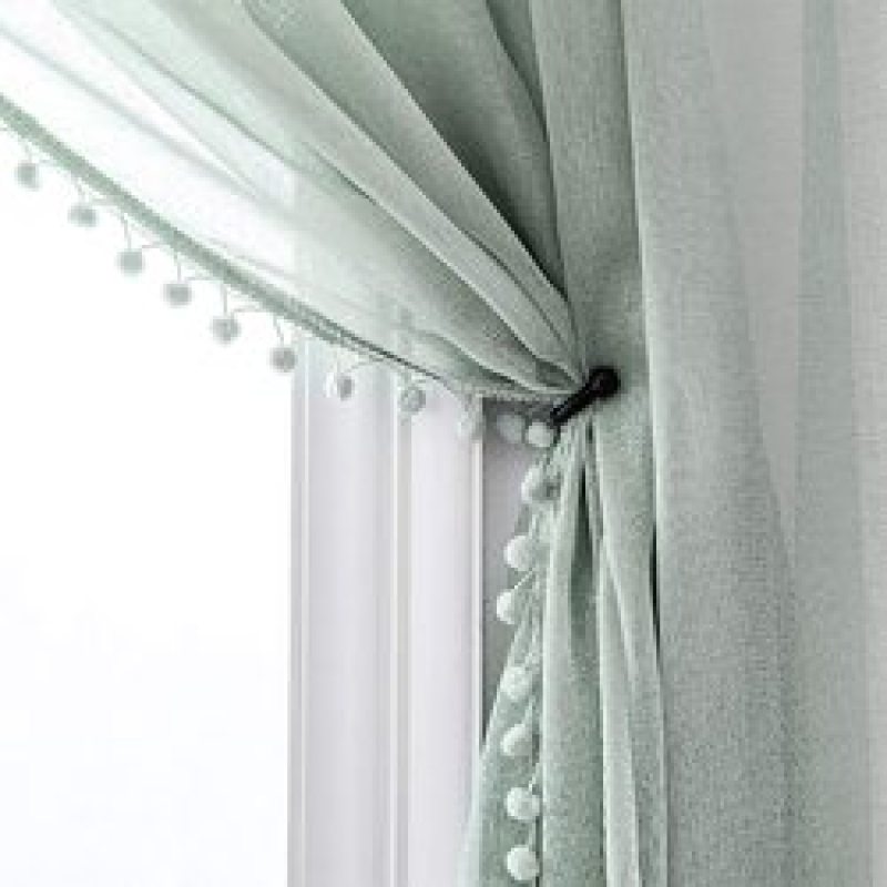 Solid color Curtains and Tulle Sheer Window Curtain for Bedroom, Modern Living Room Curtain#