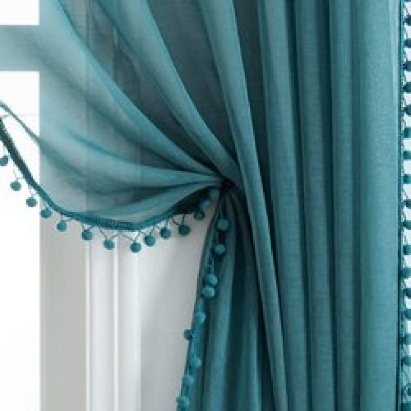Solid color Curtains and Tulle Sheer Window Curtain for Bedroom, Modern Living Room Curtain#