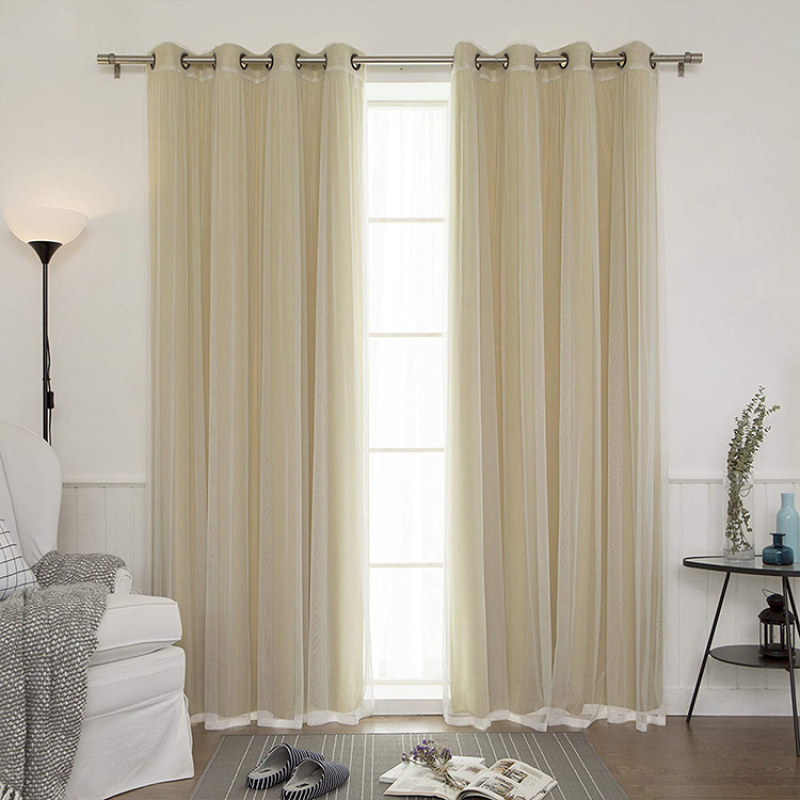 New arrival 100% polyester anti dust sun protection hotel sheer curtain