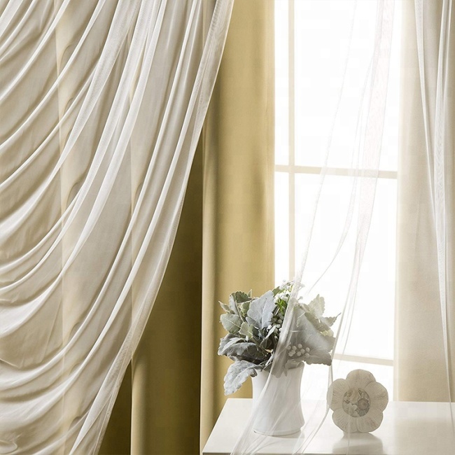New arrival 100% polyester anti dust sun protection hotel sheer curtain