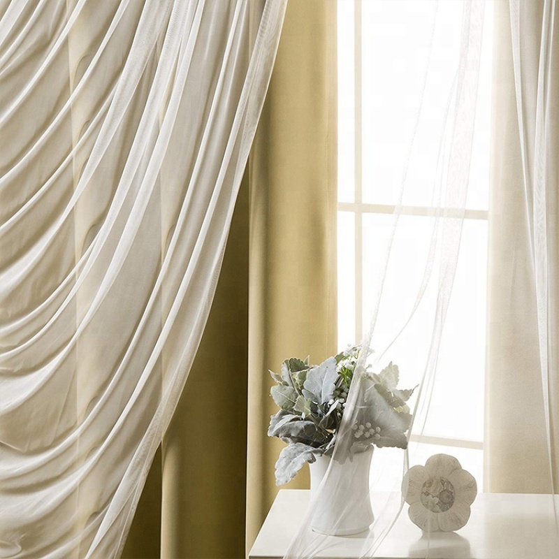 New arrival 100% polyester anti dust sun protection hotel sheer curtain