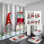 Wholesale Christmas Design Shower Curtain Santa Christmas Pattern Series Shower Curtain Bathroom Mat Sets With Hook Accessories