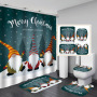 Wholesale Christmas Design Shower Curtain Santa Christmas Pattern Series Shower Curtain Bathroom Mat Sets With Hook Accessories