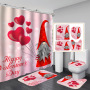 Wholesale Christmas Design Shower Curtain Santa Christmas Pattern Series Shower Curtain Bathroom Mat Sets With Hook Accessories