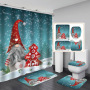 Wholesale Christmas Design Shower Curtain Santa Christmas Pattern Series Shower Curtain Bathroom Mat Sets With Hook Accessories