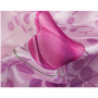 Modern Simple Tulips Curtain / Wholesale Printing White Silk Finished Products Blackout Curtain, Customized Flat Window Hotel