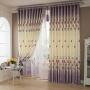 Modern Simple Tulips Curtain / Wholesale Printing White Silk Finished Products Blackout Curtain, Customized Flat Window Hotel