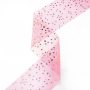 Tulle Glitter Fabric Spool Rolls 2.5 inch x 25 Yards with Sparkling Star Sequin gauze table runner for Birthday Gift Wrapping