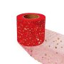 Tulle Glitter Fabric Spool Rolls 2.5 inch x 25 Yards with Sparkling Star Sequin gauze table runner for Birthday Gift Wrapping