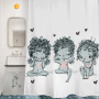Cartoon Shower Curtain Waterproof Padded Waterproof Mildew Sanitary Partition Curtain Elf Polyester Shower Curtain
