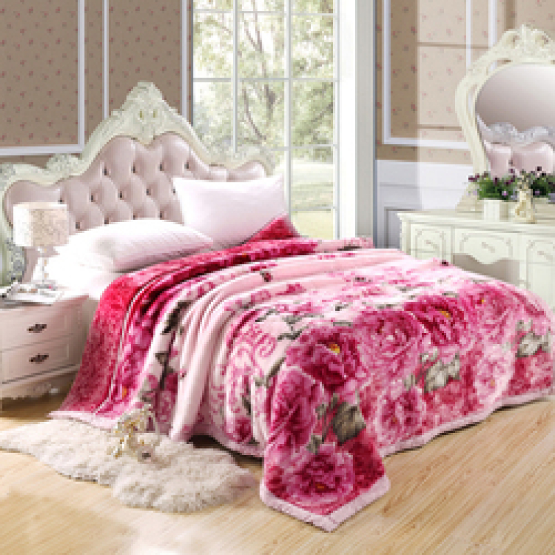 cheap wholesale blankets for winter fleece, Flower Pattern custom blanket printed/