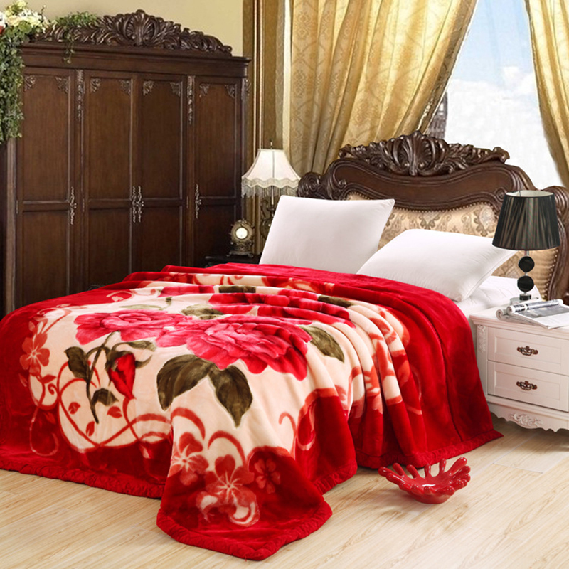 cheap wholesale blankets for winter fleece, Flower Pattern custom blanket printed/