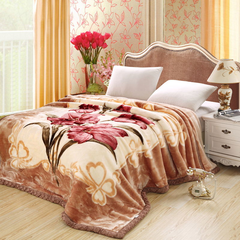 cheap wholesale blankets for winter fleece, Flower Pattern custom blanket printed/