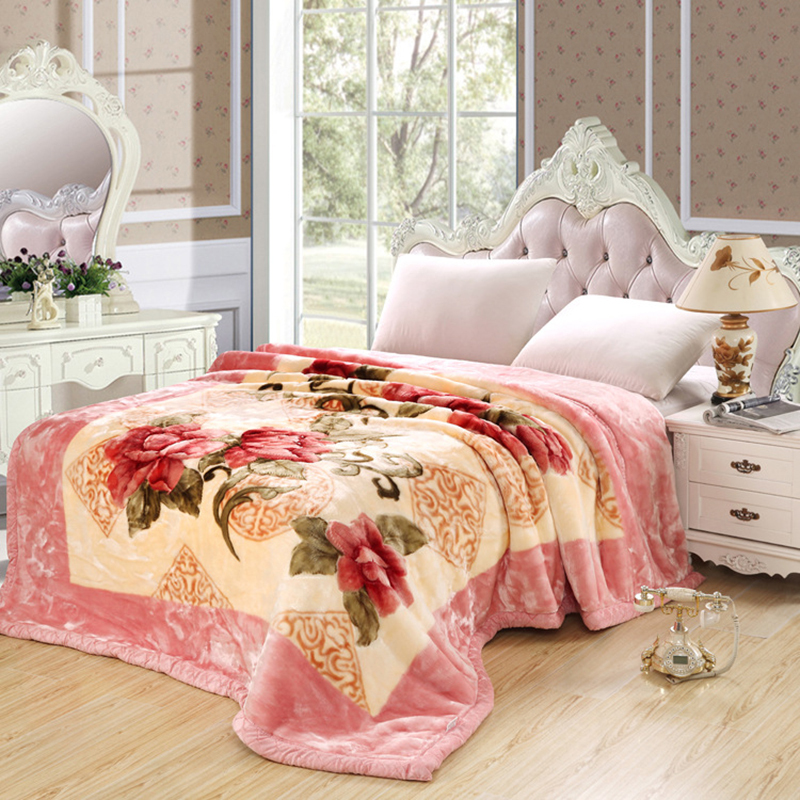 cheap wholesale blankets for winter fleece, Flower Pattern custom blanket printed/