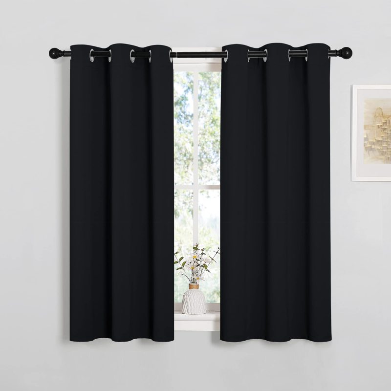 2022 blackout curtain on hooks baby blackout curtains travel blackout curtain with lights drape Plain fabric