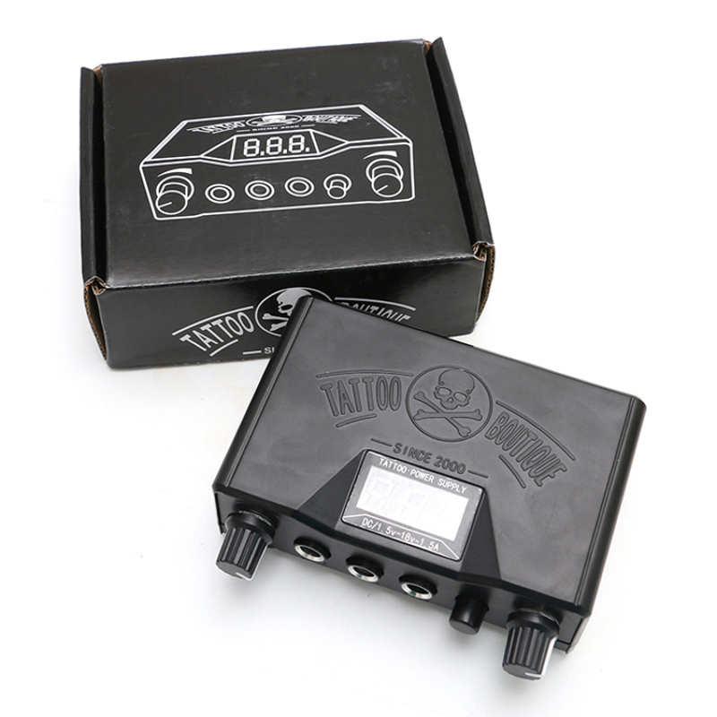 Black Poewr,Tattoo Power Supply, Liner Shader Two Modes,Digital LCD Display,Foot Pedal and Clip Cord