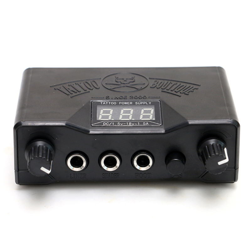 Black Poewr,Tattoo Power Supply, Liner Shader Two Modes,Digital LCD Display,Foot Pedal and Clip Cord