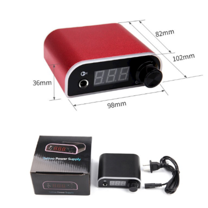 Tattoo Power Supply Digital Tattoo Machine Power Supply with Wireless Tattoo Pedal Colorful Light Power Cable for Tattoo Machine Pen Liner and Shader Tattoo Machine Power Supply