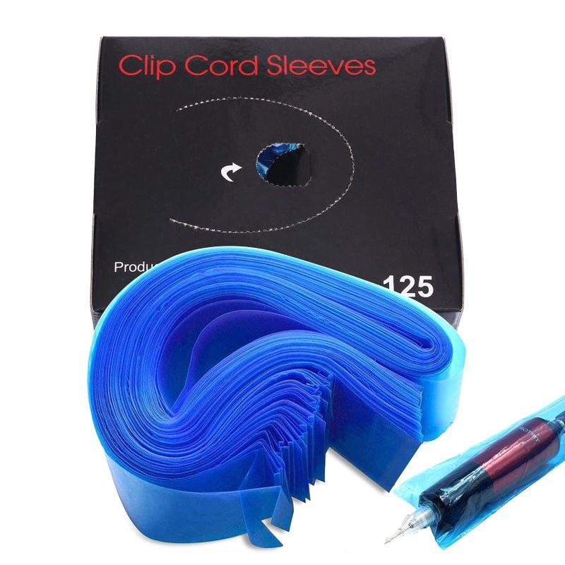125pcs/box Disposable Clip Cord Covers Filter Pen Machine Bag for Power Cord Covers Bag