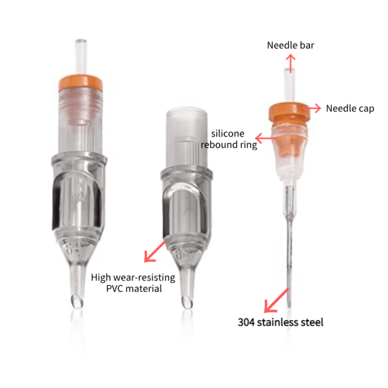 Inksoul 0.35mm 0.30mm 0.25mm Professional Disposable Tattoo Needle Cartridge RL RM RS M1 20Pcs CN-2