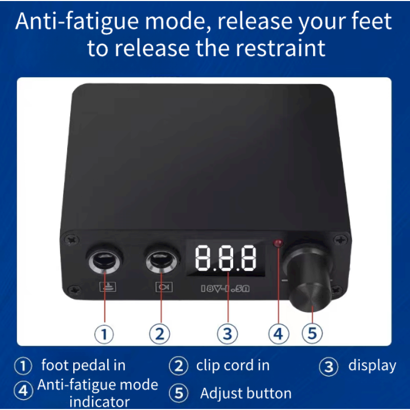 Tattoo Machine Power Regulator LCD Display CNC Portable Mini Tattoo Power Transformer Anti-fatigue Mode