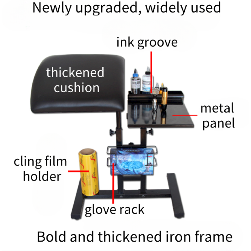 Multifunctional Hand Holder for Tattoos, Versatile, Metal Frame, Thickened Cushion, Adjustable Height