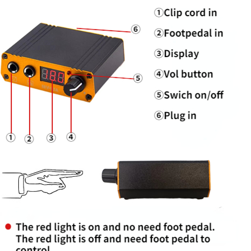 tattoo power supply, voltage regulator, mini LCD digital display,