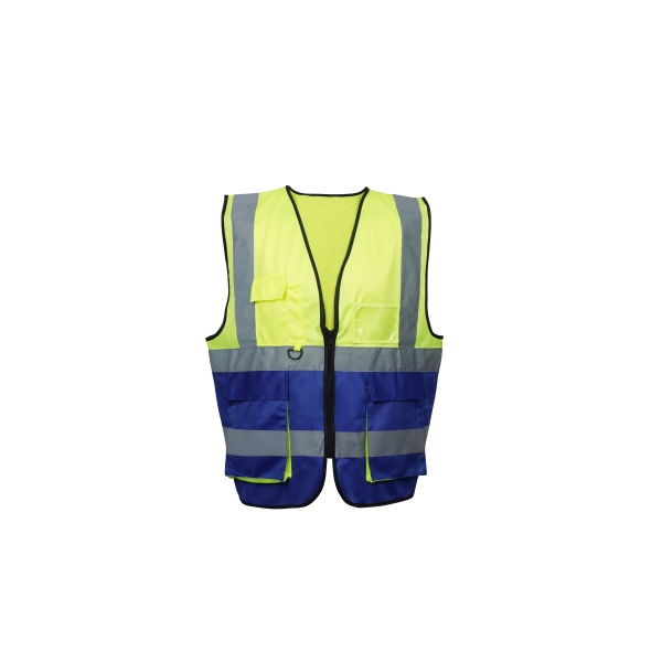 LXS-005 two color Safety Vest Reflective with Pockets and Zipper